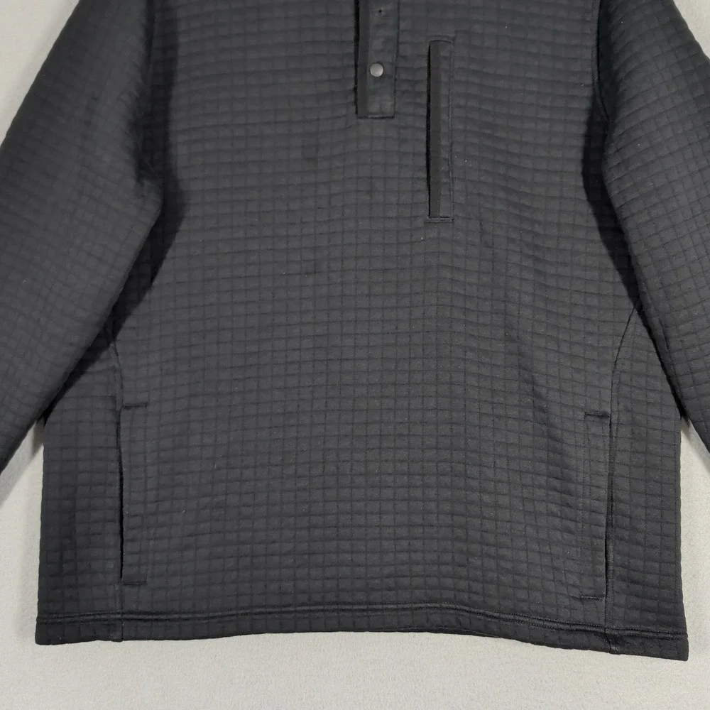 Vineyard Vines Pullover Mens XL Black Performance Quilted Snap Mock Neck Sweater